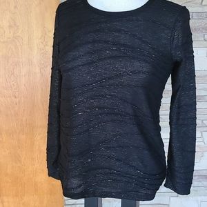 Black & Gold textured long sleeve tee